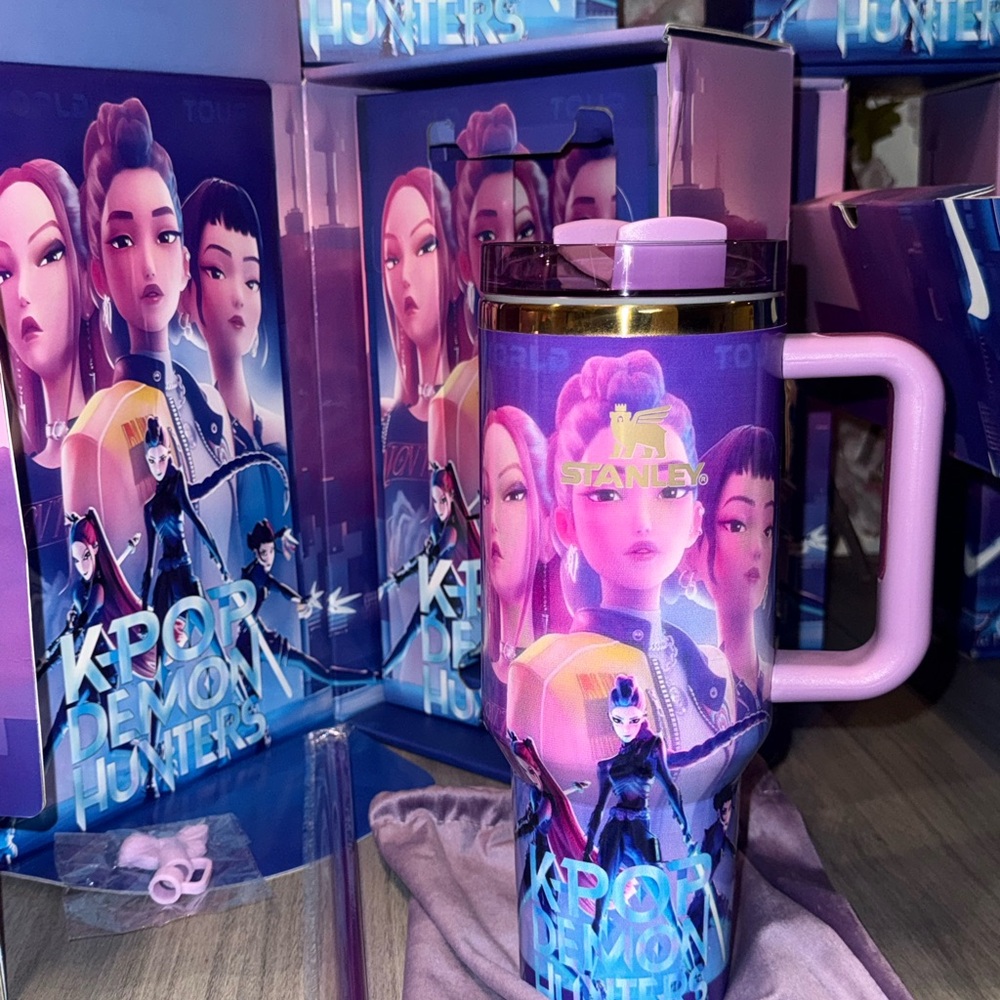 Stanley Pink and Purple K-Pop Demon Hunters Insulated Tumbler